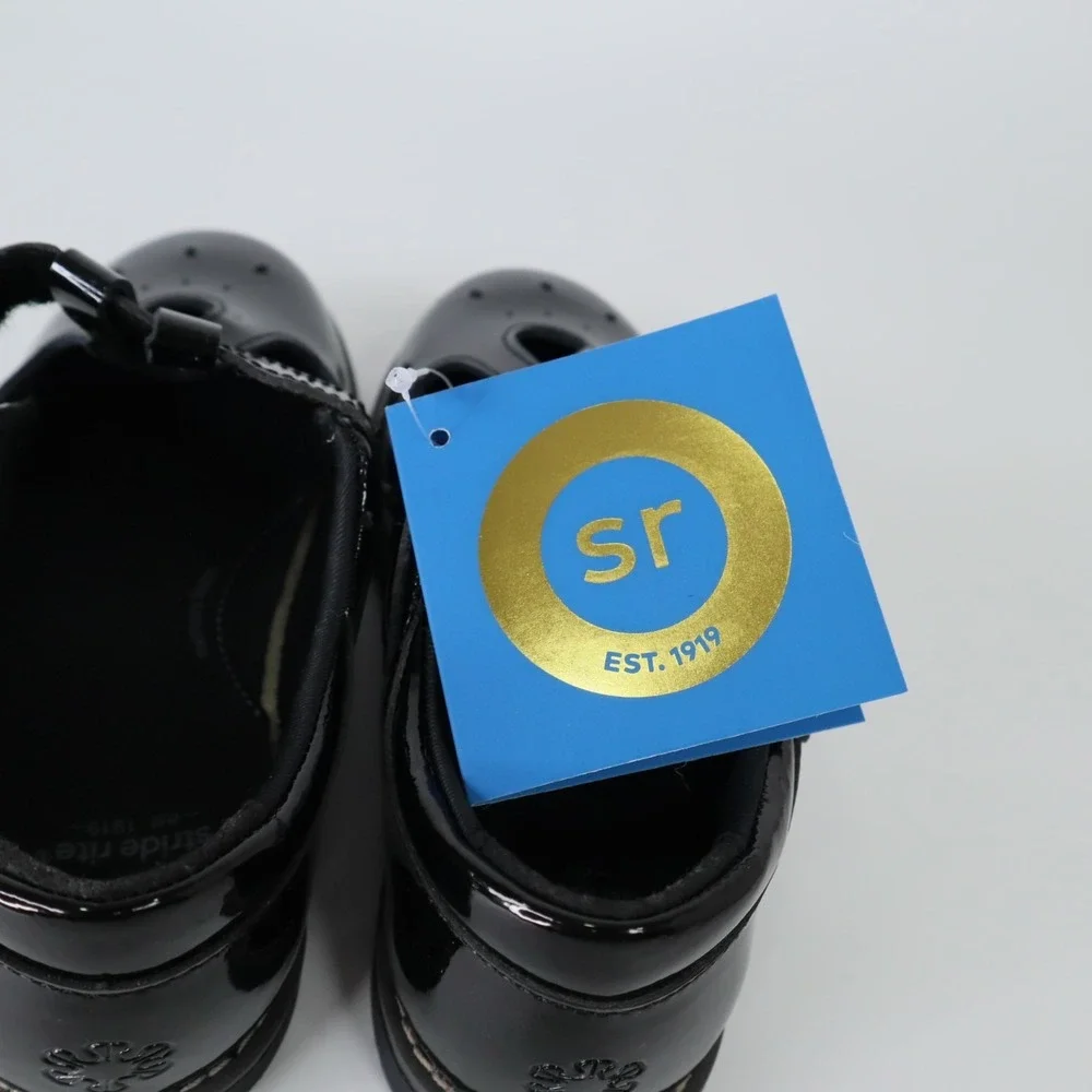 Stride Rite Big Girls Sr Susie Mary Jane Flats Size 12.5 Shoes Black Patent NEW